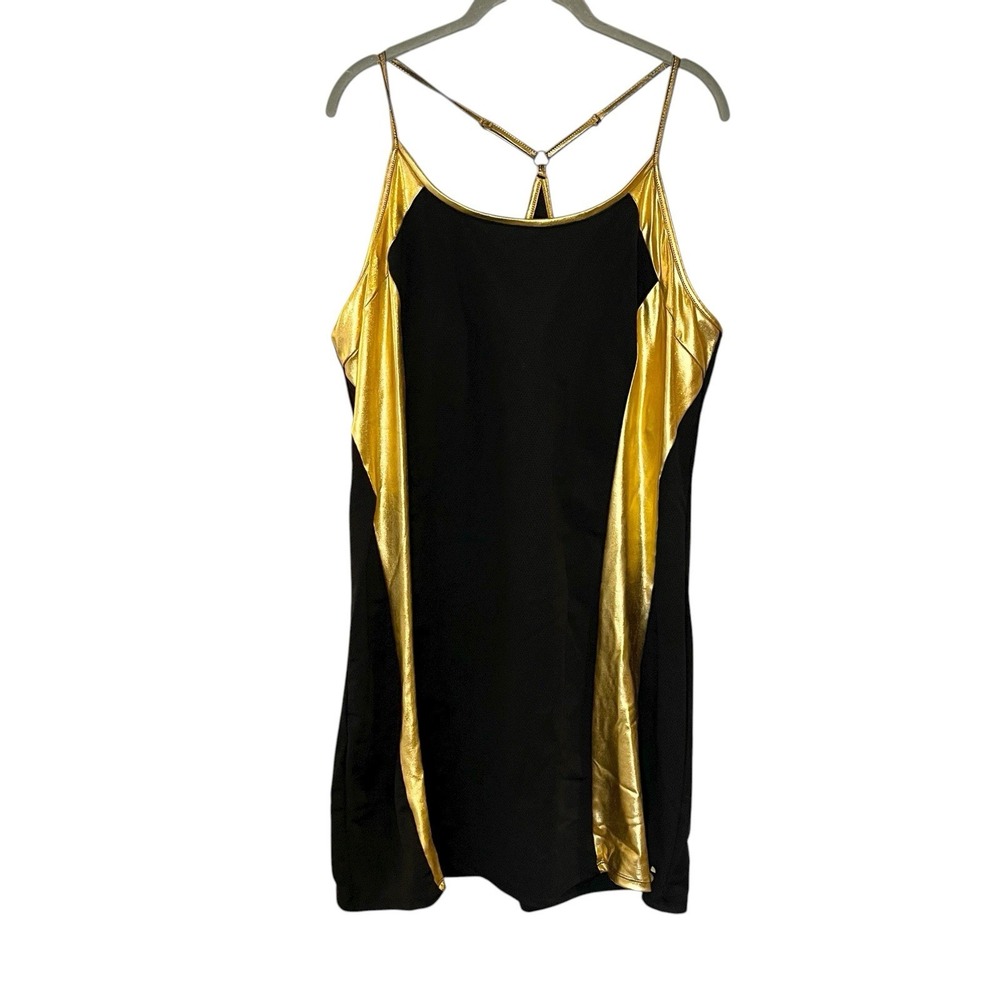 Sports Illustrated Racerback Dress Women XXL Black Removable Cups Stretch Tennis